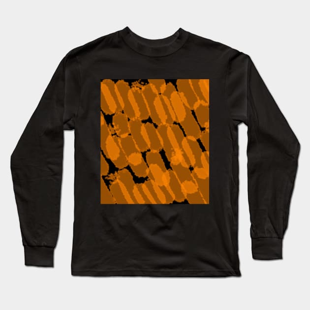 Orange abstract patterns Long Sleeve T-Shirt by jen28